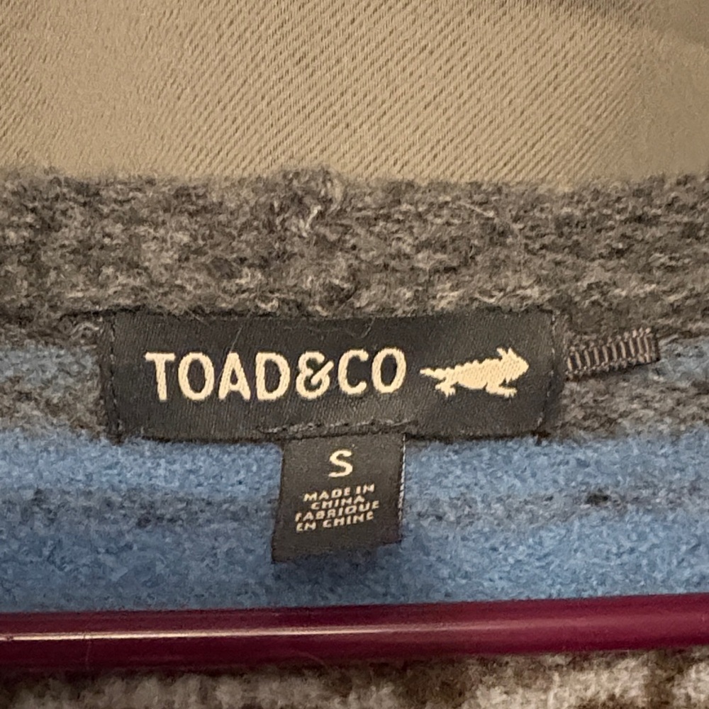 Toad&Co Women's Gray and Blue Striped Cardigan - Picture 2 of 6